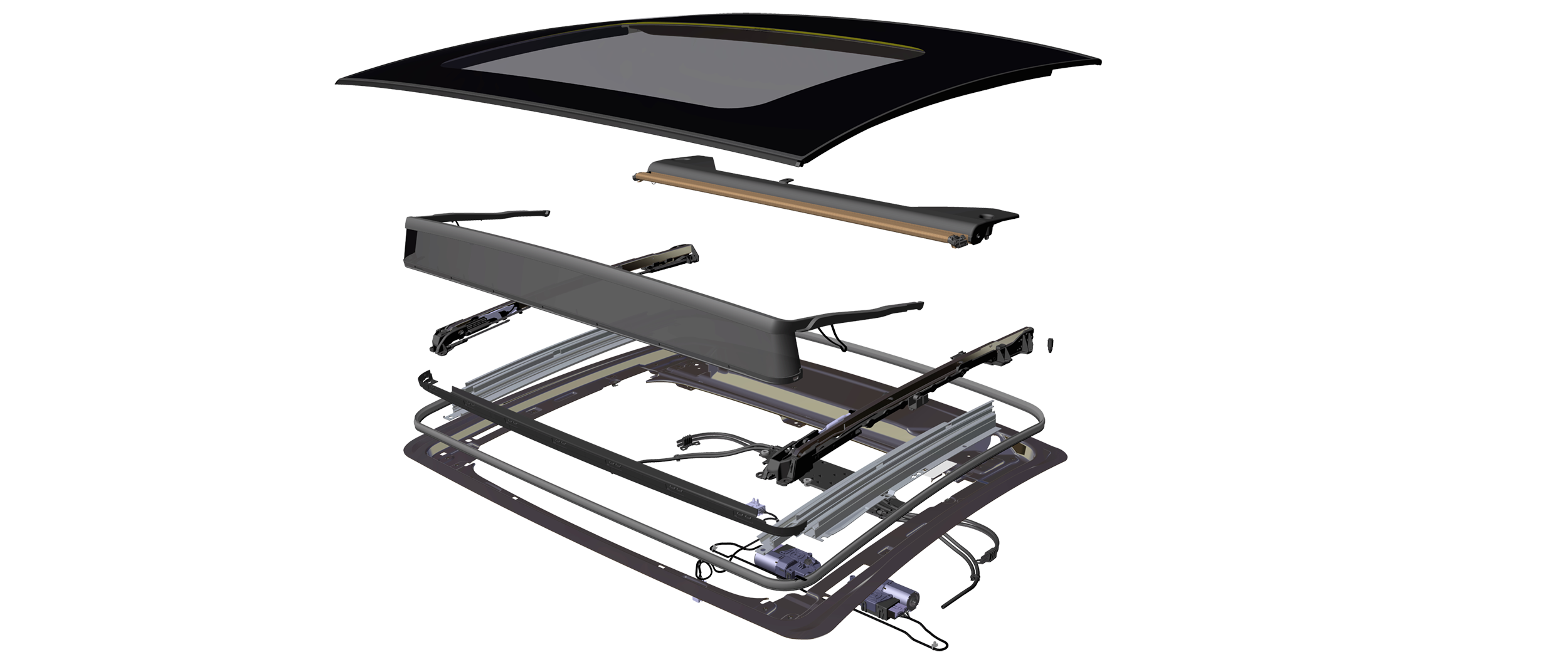 Exploded view, Core products, Inalfa, roof systems